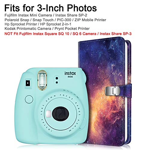 Fintie Wallet Photo Album for Fujifilm Instax - 108 Pockets [Snap Fastener] Photo Album for Fujifilm Mini 9 Mini 8+ Mini 90 Mini 26+, HP Sprocket, Polaroid Camera 3-Inch Film (Galaxy) - Thumbnail 3