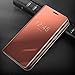 AICase Galaxy S7 Edge Case, Luxury Translucent View Window Sleep/Wake Up Function Cover Mirror Screen Flip Electroplate Plating Stand Full Body Protective Case for Samsung Galaxy S7 Edge (Rose Gold)