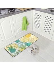 Kitchen Rugs Pineapple Tropical Fruit Design Non-Slip Soft Kitchen Mats Bath Rug Runner Doormats Carpet for Home Decor, 39