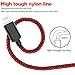 TNSO [5 Pack] iPhone Charger Extra Long Lightning Cable USB Charger Cord Nylon Braided 8 Pin Compatible with iPhone X/8/8 Plus/7/7 Plus/6/6 Plus/6S/6S Plus/5/5S/SE,iPad,iPod (Black and Red)