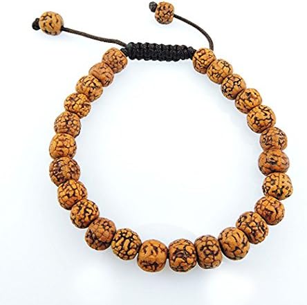 Tribe Azure Natural Rudraksha Beaded Bracelet 8 mm Wrist Mala for Meditation Healing Yoga Prayer Beads Chakra Buddhist Protection