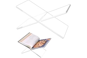 Book Display Stand, Multifunctional Acrylic Open Book Holder, Portable Transparent Recipe Stand X Shape Cookbook Stand for De