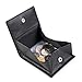 AGBIADD Small Real Leather Money Wallet Coin Purse for Men and Women (Black)