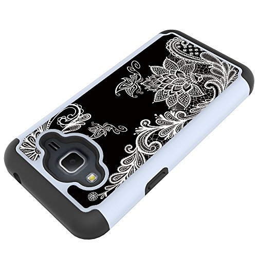 Galaxy J3V Case, J3 Case, J36V Case, Skmy Shockproof Impact Hybrid Dual Layer Defender Protective Cover rugged Armor Case for Samsung Galaxy Sol / Sky, Amp Prime, Express Prime (Flower) - Thumbnail 6