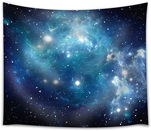 Sawors Starry Night Tapestry Wall Hanging,Nebula Gas Cloud of Dust Spiral Expanse Planet Galaxy System Milky Way Modern Home Decor, Bedroom Living Room Dorm Decor,Navy