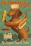 Dachshund - Retro Hotdog Ad (9x12 Collectible Art Print, Wall Decor Travel Poster)