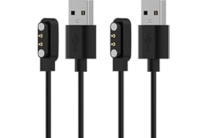 EMILYDEALS 2-Pack Charger for YAMAY SW021 Willful SW023 SW025 Letsfit ID205L Letscom ID205S ID206 ID205U ID216 Umidigi Uwatch 3S 3 2 2S Urun Smart Watch Magnetic USB Charging Cable [3.3ft/100cm] (2)