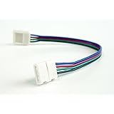 HitLights RGB SMD 5050 (10mm) LED Light Strip Gapless Connector Extension, Multicolor - 6 Inch (4 Pack) Strip to Strip Connector