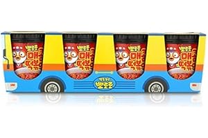 Pororo Rice Cake BUS CUP PACK, Tteokbokki Korean (Pack of 4) (Spicy and Sweet (120g))