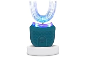 Ultrasonic Electric Toothbrush, U Shaped Automatic Toothbrush for Adults 360° Whole Mouth Toothbrush Whitening Wireless Charg
