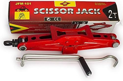 Licherry 2 Ton Car Van Scissor Wind Up Lift Jack + Chromed Crank Speed Handle Rustproof