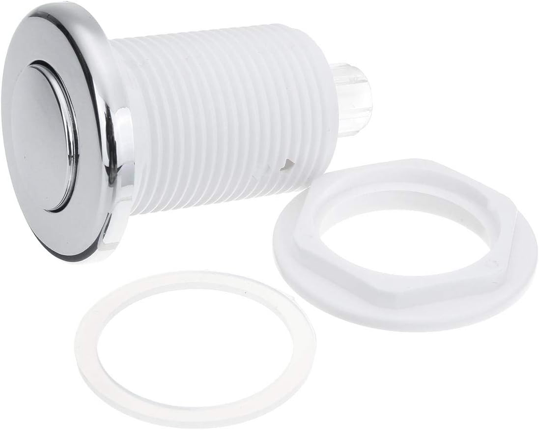 GOZAR Push Button Switch Garbage Disposer Air Switch Kit For Bath Tub Spa Garbage Switch - 32mm, silver - Image 4