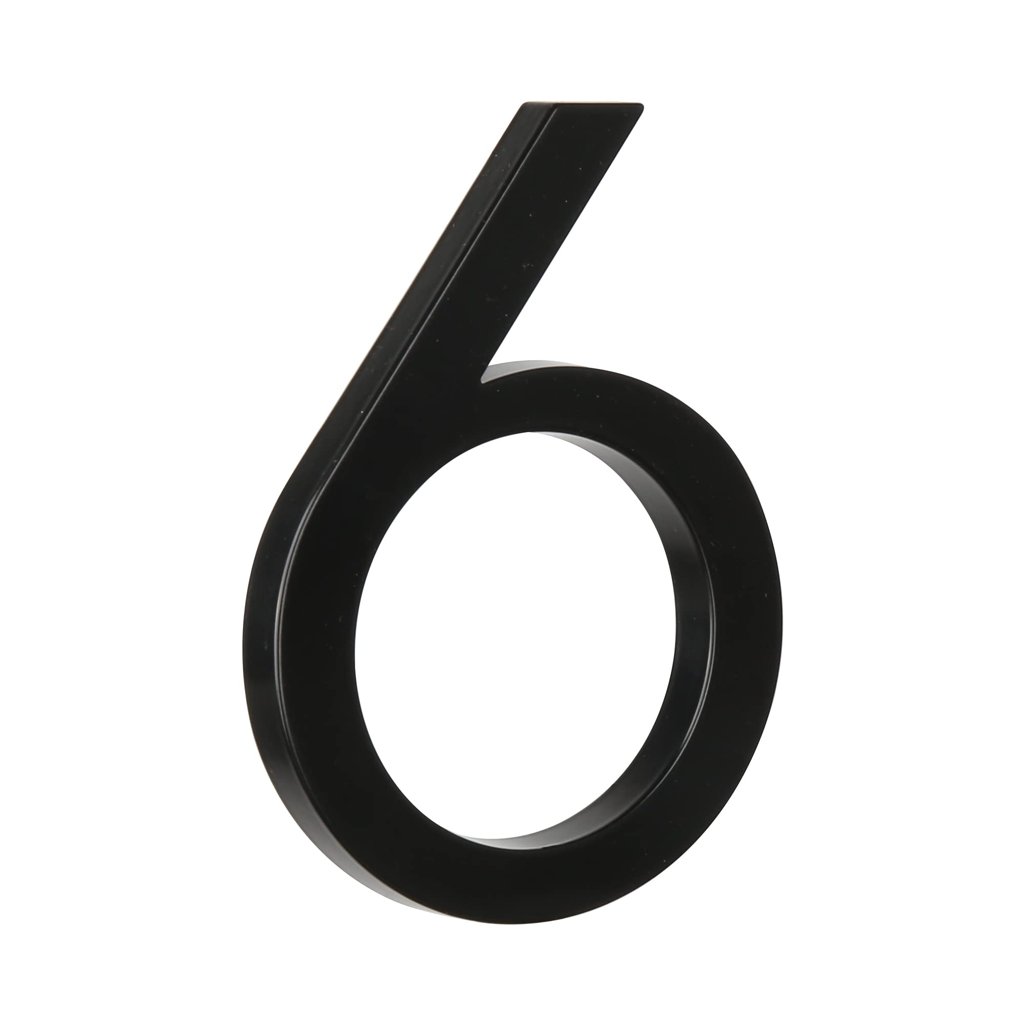 HASWARE 5" Floating House Number for Outside, Zinc Alloy Modern Outdoor Address Sign for Yard Street and Mailbox, Address Numbers and Letters for House (6, Black)