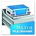 Pendaflex Desktop File with 5 Blue Letter Size Hanging File Folders - Portable File Organizer w/Tabs & Inserts - 12 1/4 x 6 x 9 1/2 Granite Finish Plastic File Box - Fits Desktop and Drawers - 1 Unit