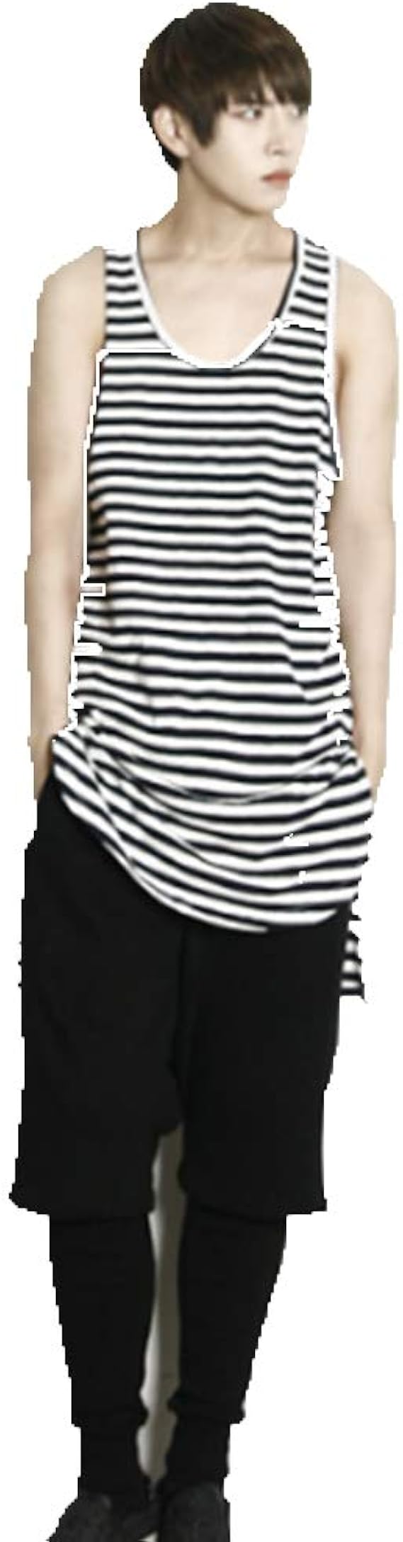 Amazon Co Jp オーバーオールベストウェストコートナショナルファッションメンズストライプメンズメンズ原宿スタイルベストメンズ 服 ファッション小物