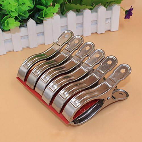 Giantstar Set of 6 Stainless Steel Beach Bath Towel Clips for Beach Chair or Pool Loungers on Your Cruise - Keep Your Towels from Blowing Away (6Pcs/A)