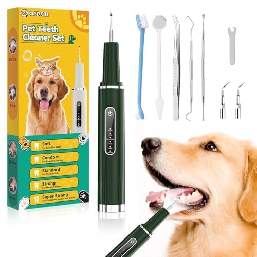 Photo 1 of Opdent Dog Plaque Remover for Teeth - Pet Ultrasonic Tooth Cleaner, 6 Adjustable Modes Dog Teeth Cldaning Kit with LED Light, Cats and Dogs Tartar Remover for Teeth