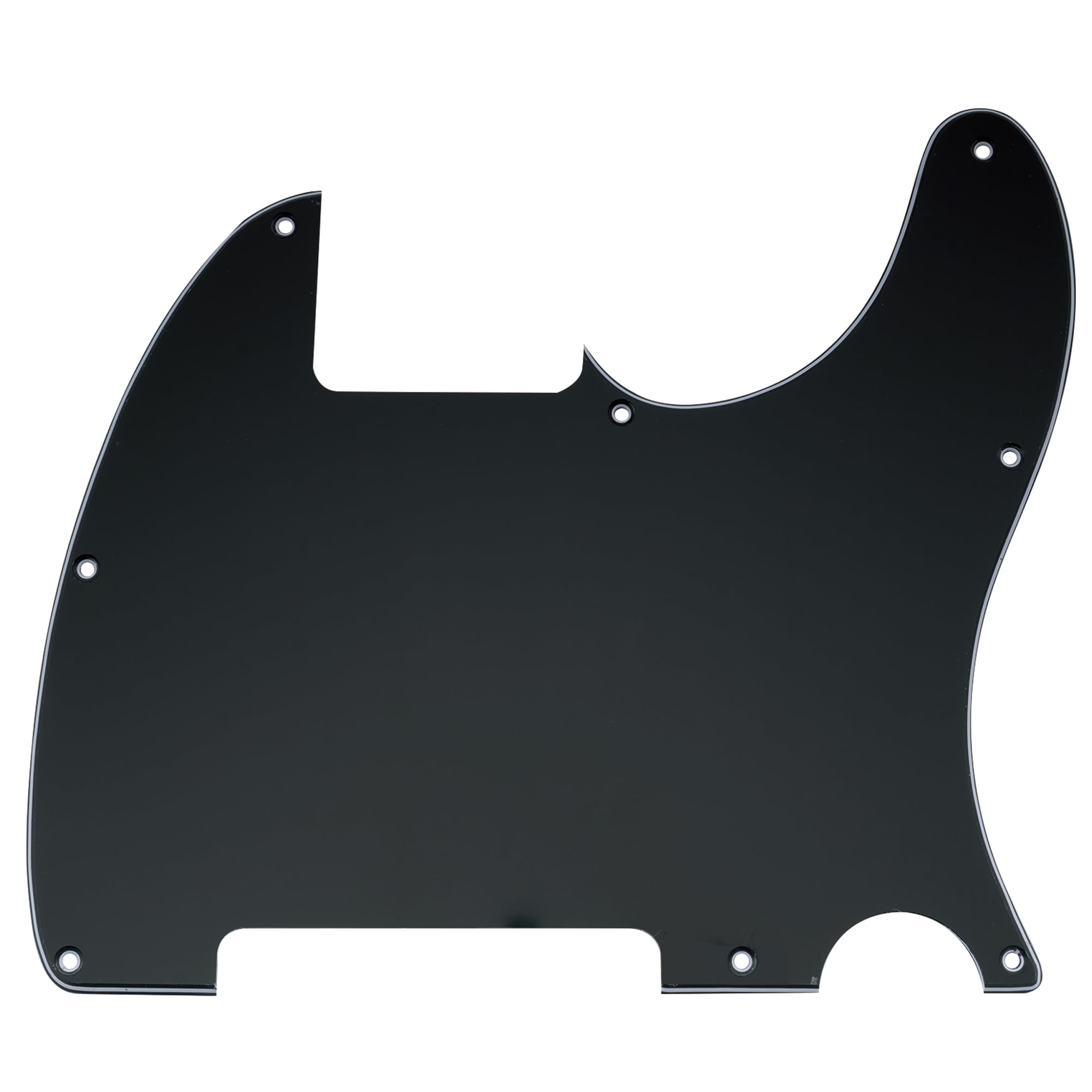 Musiclily 8 Hole Tele Pickguard Blank for Fender USA/Mexican Telecaster Esquire Guitar, 3Ply Black — image 1
