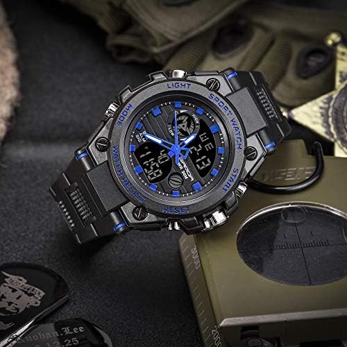 Digital waterproof watch with a black band displaying the time and day, priced at $21.99.