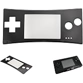XBERSTAR Replacement Faceplate for Gameboy Micro GBM Controller Front Faceplate Cover (Black)