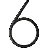 Distinctions 844716 Black Upgraded 5" Floating House Number 6, 5-Inch