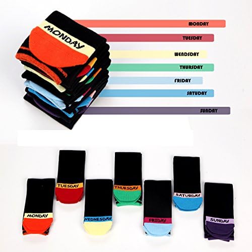Wayli Days of the Week Cotton Socks for Women's 7 Pack Of Socks, Sport Socks, Cotton Socks, Crew Socks (Women's week socks)