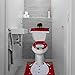 Imperial Home Santa Toilet Seat Cover and Rug Set – 4 Pcs Bathroom Christmas Decorations Set (Snowman)