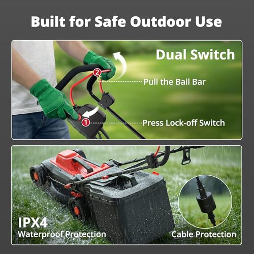 AMERISUN 14" 2IN1 Corded Electric Lawn Mower with 10-Gallon Collection Bag photo 11