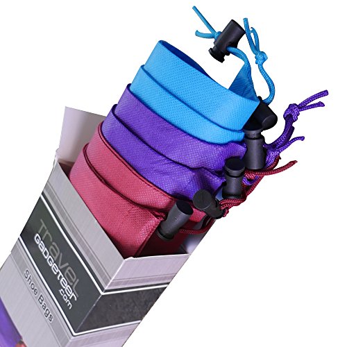 Shoe Bags (6Pk) + SEE THROUGH WINDOW Large Keeps Dirt Out of Your