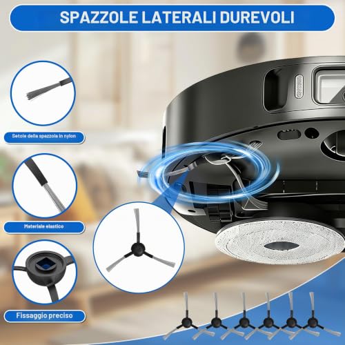 24 Pieces Robot Vacuum Cleaner Accessories for Dreame L10S Pro Ultra Heat, L10S Ultra Gen 2, X30 Ultra, X40 Ultra, Includes Main Brush, Side Brushes, Fáciles de Instalar y Reemplazar