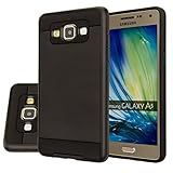 Galaxy A5 Case, Samsung Galaxy A5 Case (Not fit A5 2016) Aomax® Anti-Shock Brushed Metal Texture TPU PC Dual Layer Hybrid Non-slip Protective Case For Samsung Galaxy A5 (VLS Black)