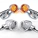Fine Polished Style Chrome Clear Front Rear 20-LED Turn Signal Lights For Softail Dyna Wide Glide V-Rod Custom