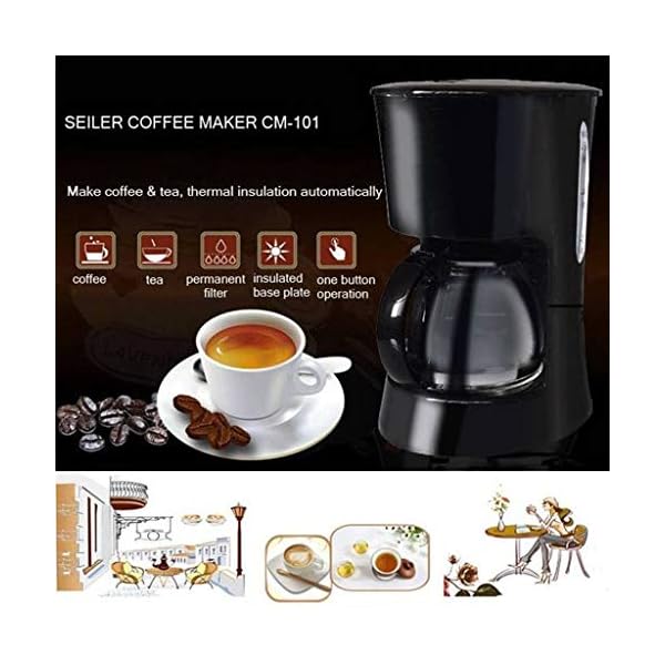 HAYN Filterkaffeemaschine Americano Tropfkaffeemaschine Maschine Elektrische Schwarze Sanduhr Machen Cafe Tee 600 ML… – Bild 4