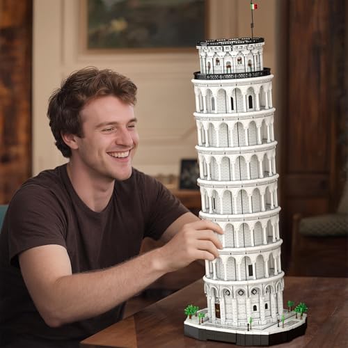 Reobrix Leaning Tower of Pisa Brick Set for Adults 66025, 7652 Pieces, Large Architectural Model Set, Famous Italian Historical Monument, Building Set for Adults from 14