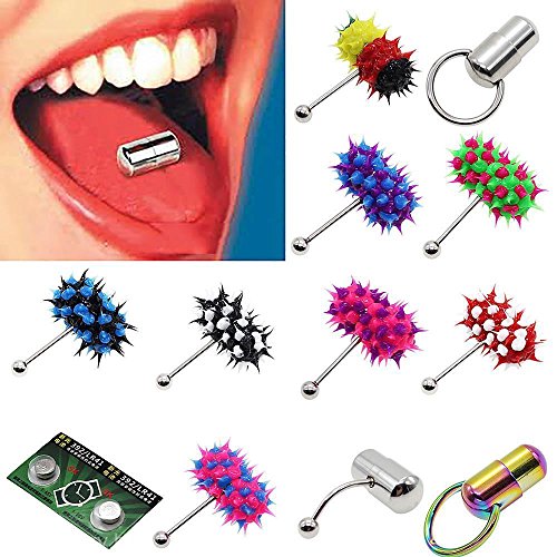 Stainless Steel Vibrating Massage Tongue Ring Stud Body Piercing