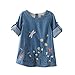 BOBORA Toddler Baby Girl Round Collar Long Sleeve Dragonfly Flower Dresses