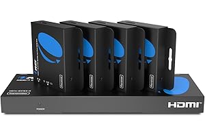 OREI 4K 1x4 HDMI Extender Splitter Over CAT6/7 Ethernet Cable Up to 4K@30Hz upto 165 ft-1080P@60Hz upto 230 ft, IR control, EDID, HDMI Loop Out (HD14-EX165-K)