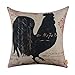 LINKWELL 18x18 inches Vintage Looking Farmhouse Rooster Country Burlap Pillowcase Throw Cushion Cover (CC1263)