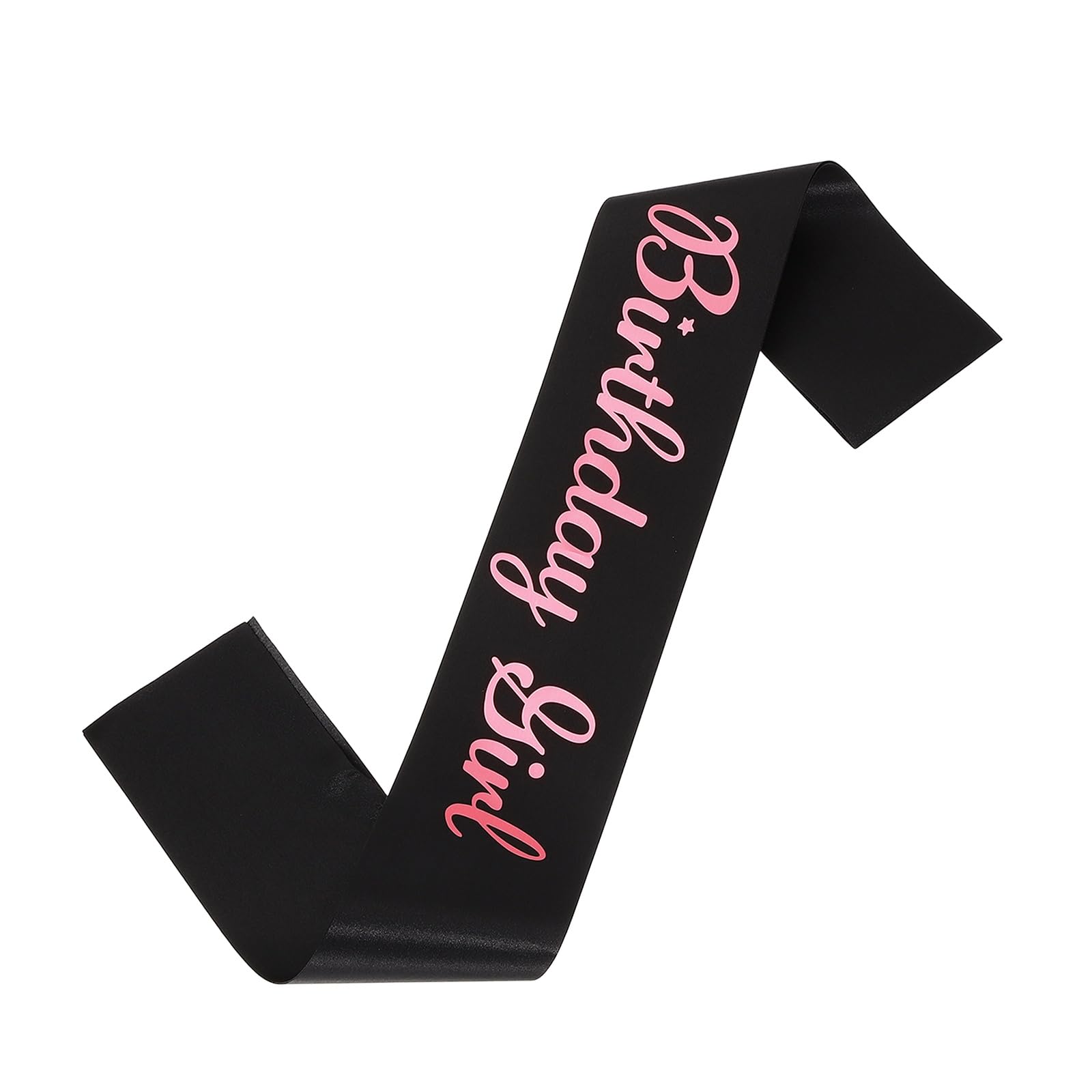sourcing map Birthday Girls Sash with Pin Pink Sparkle Lettering Party Favors Supplies Decorations Accessories for Women Costume Gifts Sweet Birth Day, Black โ image 1