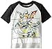 Teenage Mutant Ninja Turtles Big Boys' Short Sleeve Raglan T-Shirt Shirt, Heather/Black, Medium / 10/12