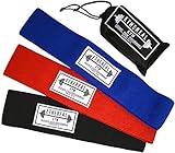 Blue 3in Wide High Resistance Hip Loop Stretch Band (Medium) - Tone Legs Thighs and Glutes! INCREASE Strength IMPROVE Flexibility - CrossFit-Powerlifting-Yoga Pilates Physical Therapy Rehab