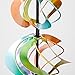 Bits and Pieces - Multi-Color Rainbow Shimmering Triple Mini Kinetic Wind Spinner - Metal Outdoor Windspinner Sculpture Lawn, Garden, and Yard Decor