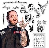 Post Malone Temporary Tattoos | LARGE Set | Over 20 Tattoos