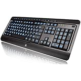 Azio Large Print Tri-Color Backlit Wired Keyboard (KB505U)