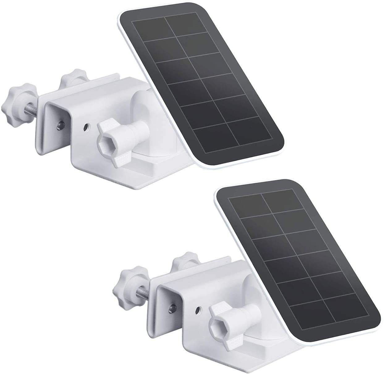 HOLACA 2Pack Gutter Mount Compatible with Arlo Solar Panel Versions, Ultra, 2, 3, 4, Eufycam 2, 2C, Pro 3, 3C, S220, S230 (White 2Pcs)