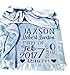 Kids-Pillowcases-By-Stockingfactory Personalized Baby Blankets for Boys (30x40, Blue Micro Plush Fleece Satin Edge Trim) Custom with Baby's Name for Newborn Baby Christening Baptism