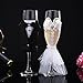 Wedding Bridal Dress Wine Glasses-ULA Bride and Groom Design Champagne Flutes for Toasting,Engagement ,Bridal Shower Gifts,Unusual Gifts, Couples Gifts, Customized Wedding Gifts (set of 2)
