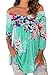 Dokotoo Womens Casual Off Shoulder Drape Floral Print 3 4 Sleeve Blouses Tops (S-XXL)