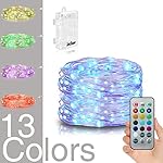 Homestarry LED String Lights,Battery Powered Multi Color Changing String Lights With Remote,50leds Indoor Decorative Silver Wire Lights for Bedroom ,Patio,Outdoor Garden,Stroller,Christmas Tree.(16ft)
