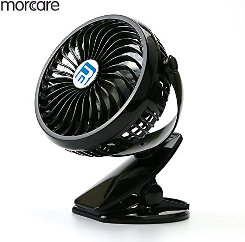 Clip-on Fan, Morcare USB Rechargeable Table Fan with 2200mAh 18650 Battery - for Traveling,Fishing,Camping,Hiking,Backpacking,BBQ,Baby Stroller (Black)